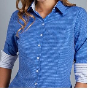 Hawes and Curtis blue white contrast shirt size 6